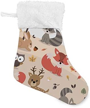 Alaza Božićne čarape Slatke šume Šumske životinje Deer Rabbit Bear Fox Raccoon Bird Sol Classic