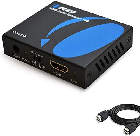 4K 18Gbps HDMI 2.0 Audio Converter Extractor sa 2-pakovanjem 6ft HDMI kabela Orei - sa SPDIF, 3,5 mm izlazom, HDR & Dolby digitalnom prolazom