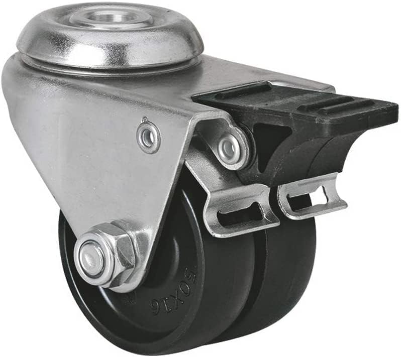 Nianxinn kotači za tanjure 2 inča 50mm prazan vrat kotači vijak M10 dvostruki točkovi najlon jak za 300kg