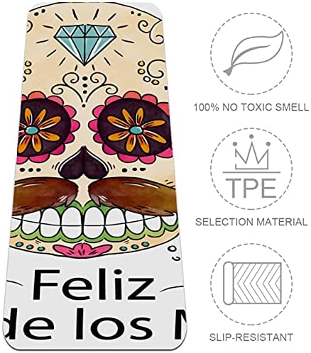 Siebzeh Skull Florals Funny Premium Thick Yoga Mat Eco Friendly Rubber Health & amp; fitnes non Slip Mat za