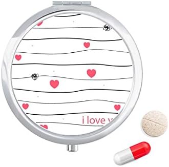 Valentinovo Volim te linija Pink srce pilula džepni lijek kutija za pohranu kontejner kontejner