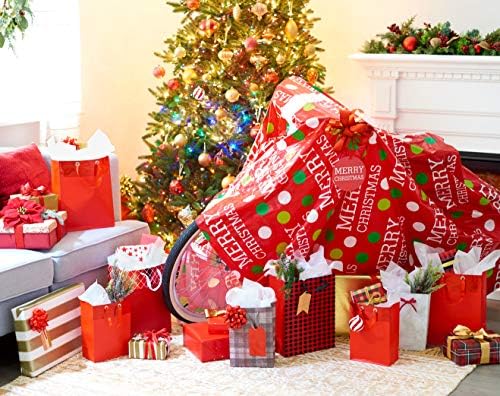 Američki pozdrav veseli božićni plastični jumbo poklon torba, višebojne boje