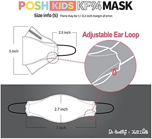 Budite zdravi Otmjena Kf94 maska za djecu - mala slova-plava