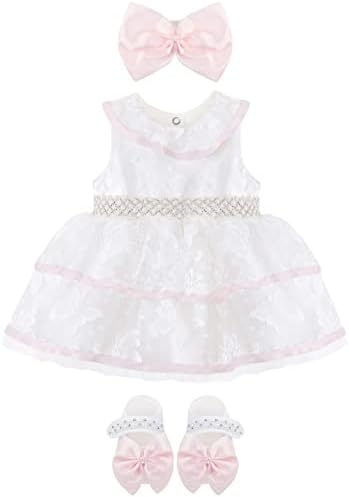 Lilax Baby Girl Crash Tulle haljina za haljinu od 3 komada svadbena odjeća