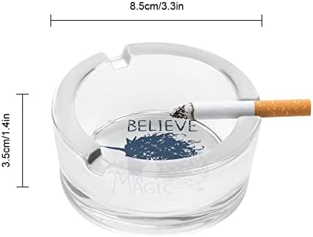 Vjerujte u čarolični jednorožni okrugli stakleni držač pepeljara za cigarete Kućište Slatko pušenje
