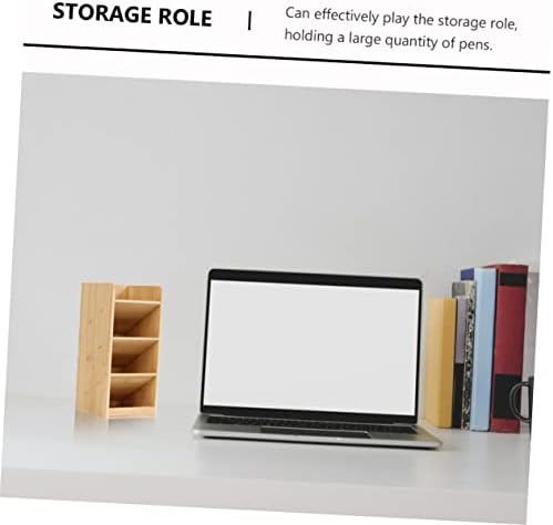 STOBOK 1pc olovka kutija za odlaganje desktop police za knjige drvena posuda za dokumente desktop posuda