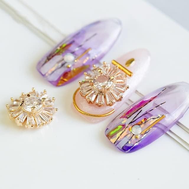 10pcs / lot 3D Luxury Sun Flower Cirkon Nail Art dijelovi kristali Rhinestones nakit potrepštine