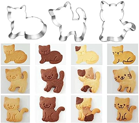 Kitty Cat set rezača kolačića-6 komada - Kitty Cat Face, Kitty guza, kitty cat Paw i 3 slatka oblika