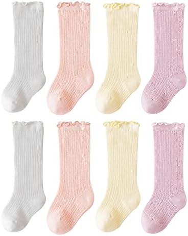 Fyluoke Baby koljena Visoke čarape Socks Girls Novorođena novorođenčadi Dugi čarape Dječaci Toddlers