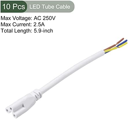 YOKIVE 10 kom LED Cevni kabl, Kućni kabl sa 3-Pinskom lampom za povezivanje odličan za dom, kancelariju, skladište,