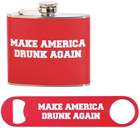Make America pijan ponovo Poklon Set: 5 oz. Otvarač za flaše od nerđajućeg čelika i čelika obložen