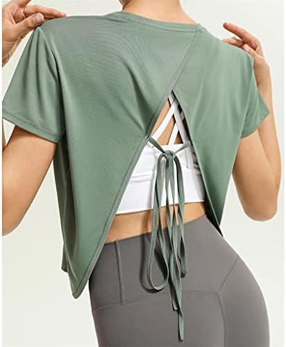 Mgwye casual yoga majice vrhovi suzbijanja bez leđa Sportske košulje Ženske kratke rukave Sportske žene u boji