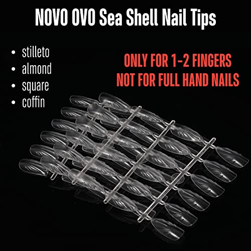 NOVO OVO 96 kom 3d Seashell Accent transparentan Stilletto oblik lažni Savjeti za nokte akril dugi
