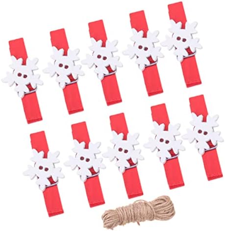 PROVOZOOM 50 PCS Mini Wood Craft Snowflake Božićni pin Modni klip Papirni pegs kartice Mala fotografija sa rođendanskim oblogom zanata za svečane brojilo