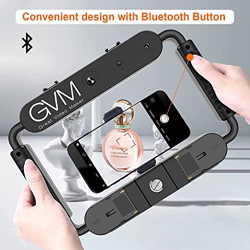 GVM Video Oprema za pametne telefone sa svjetlom,ručno LED prstenasto svjetlo za mobilni telefon Selfie svjetlo sa stabilizatorom, dvobojni 3200K-5600K sa mogućnošću zatamnjivanja za kameru, pametni telefon, Youtube snimanje putem Bluetooth-a