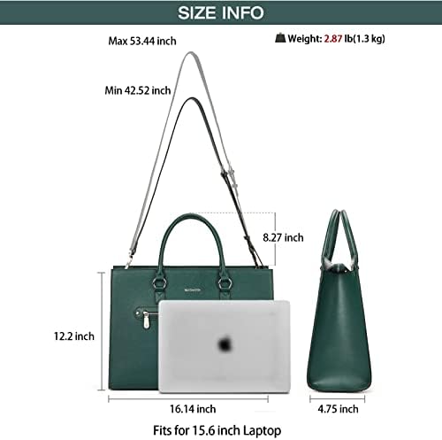 Bostantna aktovka za ženska kožna torba za laptop 15,6 inča ramena Kompjuterska torba Poslovni rad Tote i ženski