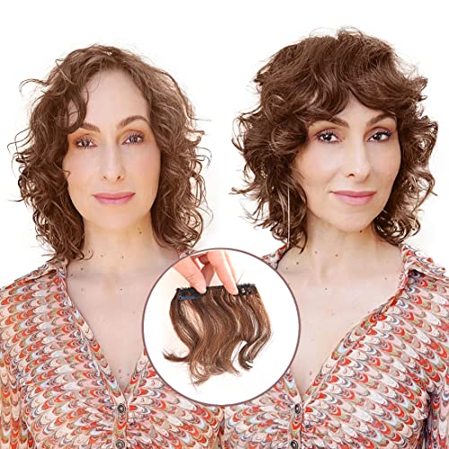 Meiverah Fluffy Curly Bangs Hairpieces, 2 komada Sintetička kosa prirodna lažna frizura za žene