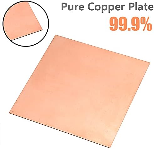 GOONSDS 99.9% čistog bakra Cu metalni lim za industrijske alate, 0. 8mmx50mmx50mm 8pcs