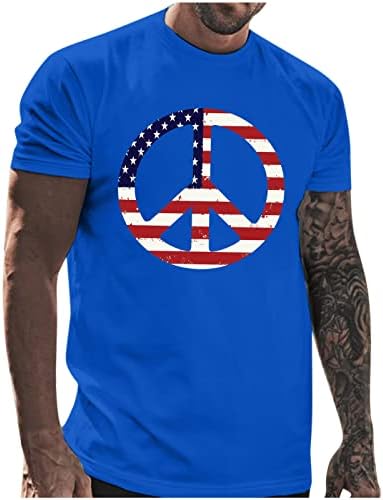 MANS AMERICAN FLAGAC majica Patriotske vintage majice 4. jula kratki rukav Hipster teretana