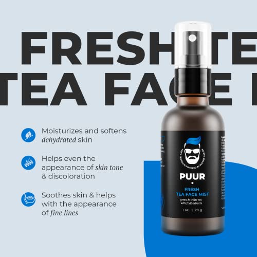 PUUR Fresh Tea Mist za lice 1oz, tonirajući sprej za lice za umirujuće i umirujuće osjetljive