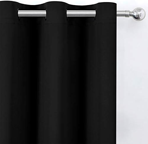 Lemomo Blackout zavjese 52 x 84 inča / crne zavjese Set od 2 panela/termoizolovana soba zatamnjenje zavjese za spavaće sobe