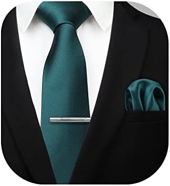 Hisdern kravate za muškarce jednobojne tkane kravate i džepne četvrtaste kravate za kravate poslovne