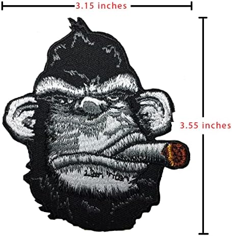 Kanin King Kong Monkey Cigarette Pušenje filmova Crtani Biker Lady Rider Hippie Sew Gvožđa na odjeću Jakna Majica DIY vezeno željezo na zakrpa