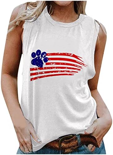 USA Cisterne za žene Američka zastava tiskana majica bez rukava Novost 4th juli Patriotska