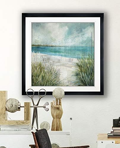 Renditions Galerija Obalne ograde sa travom plaža Pathway Canvas Wall Art Framed Fine Giclee Prints