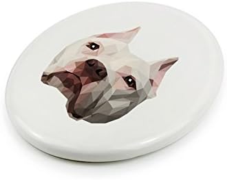 Pit Bull, nadgrobna keramička ploča sa likom psa, geometrijska