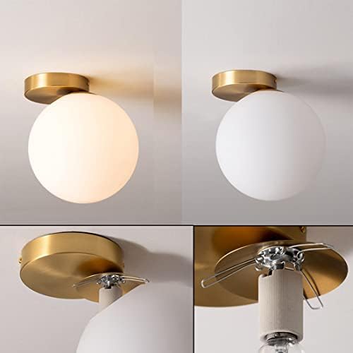Bepuzz Globe Semi Flush Mount Stropna lampica Moderna zlatna Spavaća stropna svjetiljka Sredinog stoljeća