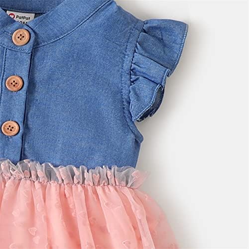 Patpat Toddler Baby Girl haljine bez rukava ljetna odjeća za dječje odjeću Dnevni luk Top spajanje cvjetne