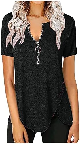 LytryCamev kratke majice za žene Trendi ženski Ljetni vrhovi izlaze se Dressy casual radne bluze Comfy elegantne majice