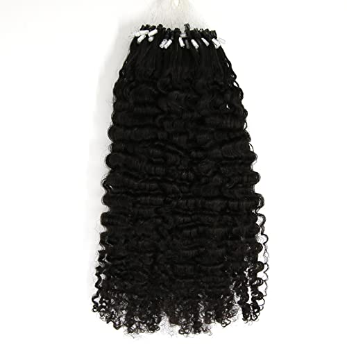 Cik-cak kosa Afro Kinky Curly Micro Rings Loop Hair Extensions 3B 3C Micro Link Hair Extensions 1g / strand 100g brazilska Djevičanska ljudska kosa za crne žene