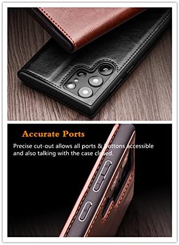 QIALINO za Samsung Galaxy S23 Ultra futrola za novčanik, ručno rađena luksuzna modna poslovna klasična preklopna