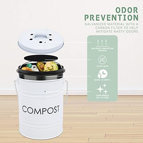 Vipush kanta za kompost kuhinjska Radna ploča kanta za kompost sa poklopcem-mala kanta za kompost uključuje