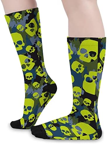 Weedkeycat Sažetak Skull Camo Crew Socks Novelty Funny Print Graphic casual umjerena debljina za proljeće jesen