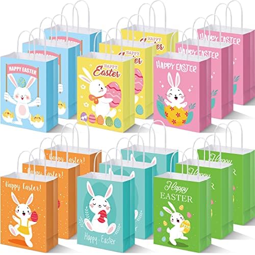 150 komada Uskršnje papirne poklon kese sa ručkom zečje poslastice torbe za slatkiše Uskrs Party Favor zalihe