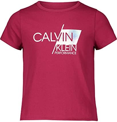 Calvin Klein djevojke ' kratki rukav opušteno fit performanse T-Shirt, posada-vrat dekolte & Logo Detailing