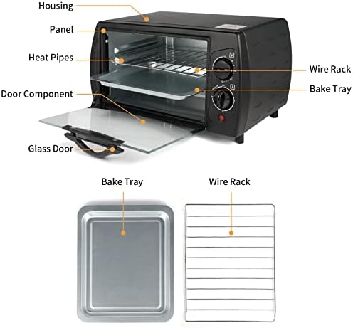 Jednostavan Deluxe Countertop toster, pećnica & Pizza Maker, toster pećnica, izvrstan 4-Slice kapacitet,