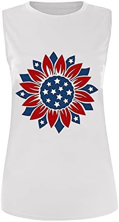 Dan zastava za žene za žene Smiješna grafička majica bez rukava Američka zastava Star Striped Majica 4.