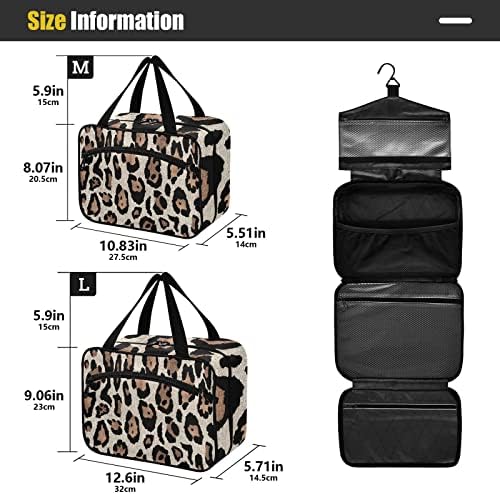 Sinestour Leopard Print TOAT TOTS za žene Travel Makeup Torba Organizator kozmetičkih torbi za viseći kozmetičke vrećice za žene za žene Muškarci Travel torba za toaletne potrepštine
