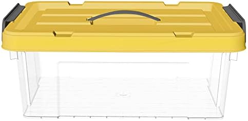 CETOMO 15L * 6 plastične kutije za odlaganje, tota, prozirni objektivni kontejner sa izdržljivim žutim