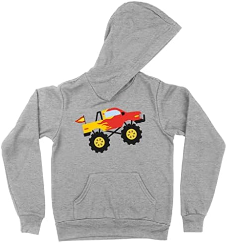 Monster Truck Kids 'Sponge Fleece Hoodie - Crveni kamion Hoodie - Grafički kapuljač
