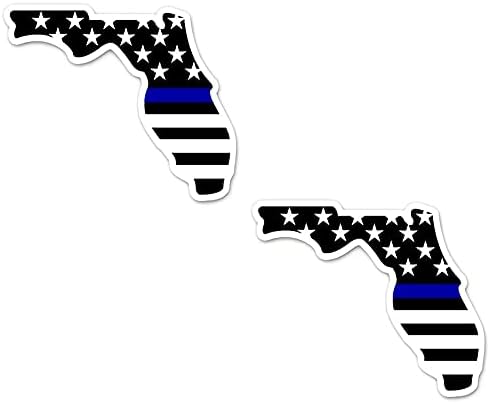 Florida Blue Line naljepnica naljepnica - Plava linija u obliku Floride - Vinilna naljepnica - 2 pakovanja