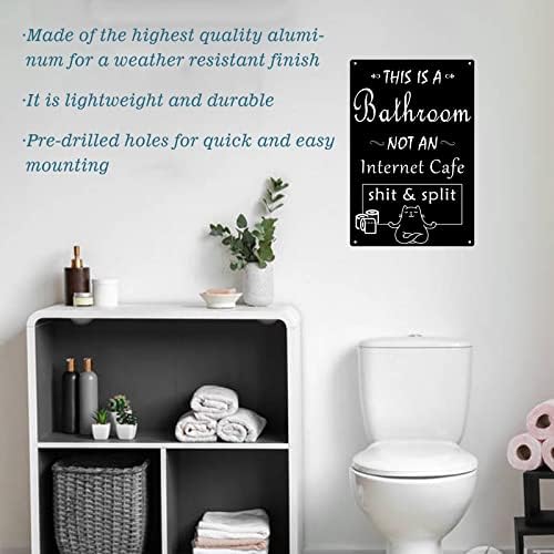 Ovo je kupatilo ne internet kafić, smiješan znak za kupatilo, toaletni papir, seoska kuća u kupaonici Humor znak,