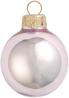 12ct Shiny Baby Pink Glass Ball Christmas Ornaments 2.75