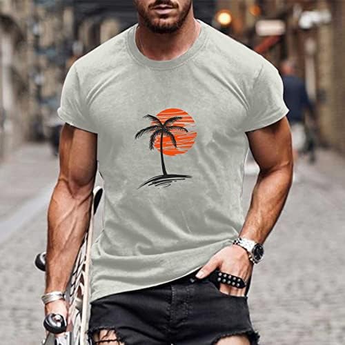 Muška vježbanje T košulje 2023 Tropsko tiskano kratkih rukava, bodybuilding mišićne košulje Osnovni