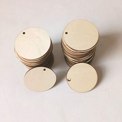 Veemoon Home Decor zidne vješalice 50kom nedovršeni okrugli drveni krugovi sa rupama drveni diskovi