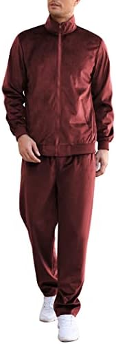 COOFANDY Muška 2-Dijelna baršunasta garnitura sa patentnim zatvaračem elastična pantalona Casual